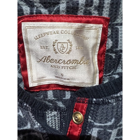 Abercrombie&Fitch Kids Pajama Shirt Size S Blue Long Slv Button Up Sleepwear Top - Picture 5 of 5